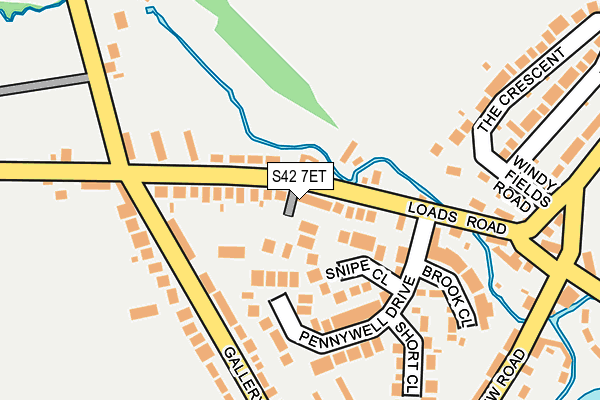 S42 7ET map - OS OpenMap – Local (Ordnance Survey)