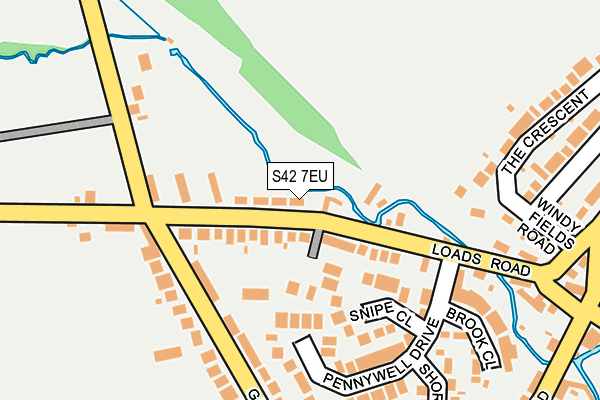S42 7EU map - OS OpenMap – Local (Ordnance Survey)