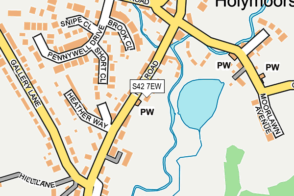 S42 7EW map - OS OpenMap – Local (Ordnance Survey)