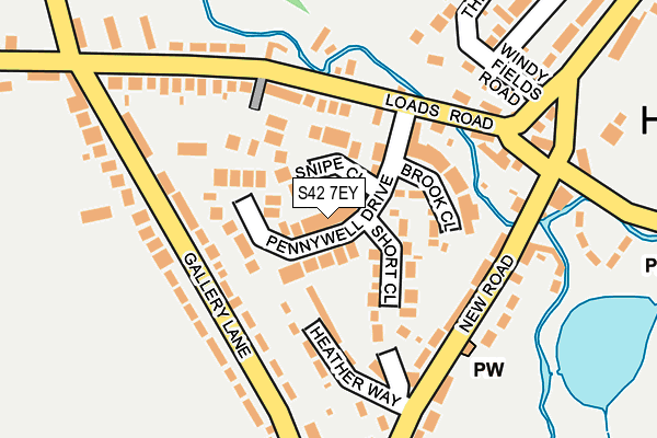 S42 7EY map - OS OpenMap – Local (Ordnance Survey)