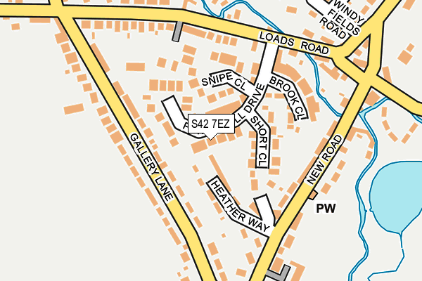 S42 7EZ map - OS OpenMap – Local (Ordnance Survey)