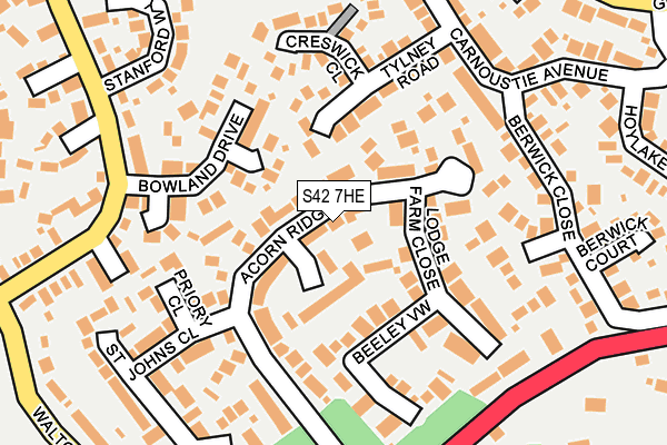S42 7HE map - OS OpenMap – Local (Ordnance Survey)