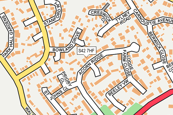 S42 7HF map - OS OpenMap – Local (Ordnance Survey)
