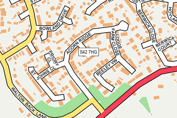 S42 7HG map - OS OpenMap – Local (Ordnance Survey)