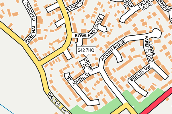 S42 7HQ map - OS OpenMap – Local (Ordnance Survey)