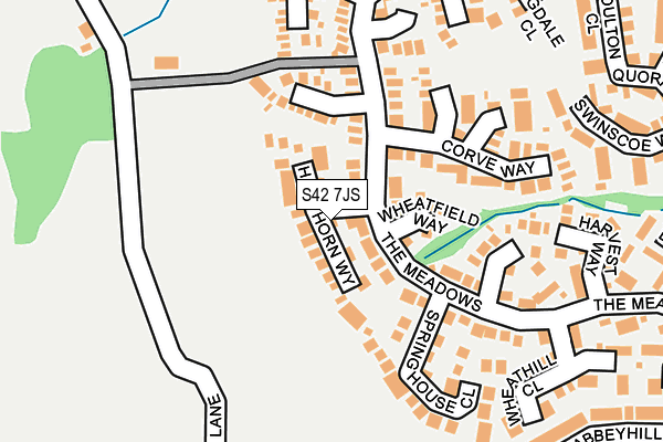 S42 7JS map - OS OpenMap – Local (Ordnance Survey)