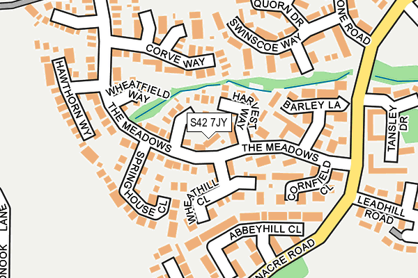 S42 7JY map - OS OpenMap – Local (Ordnance Survey)