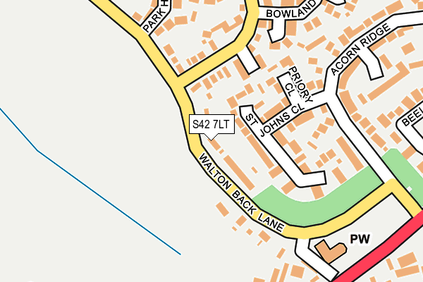 S42 7LT map - OS OpenMap – Local (Ordnance Survey)