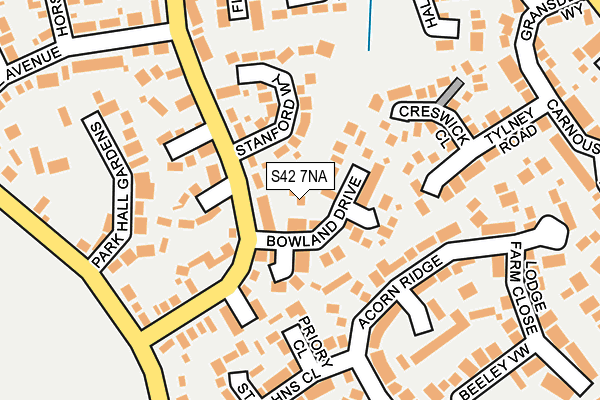 S42 7NA map - OS OpenMap – Local (Ordnance Survey)