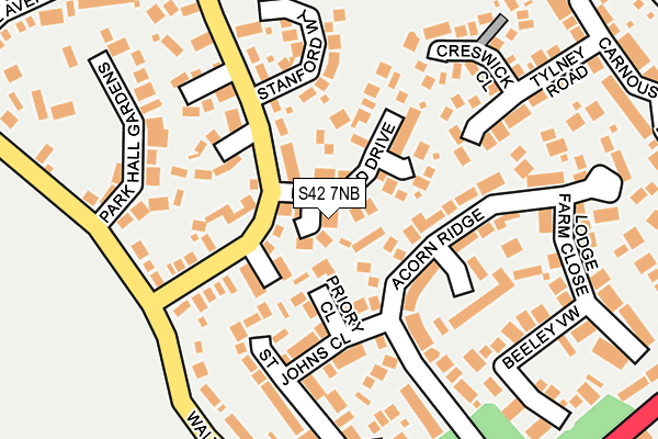 S42 7NB map - OS OpenMap – Local (Ordnance Survey)