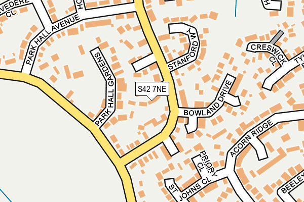 S42 7NE map - OS OpenMap – Local (Ordnance Survey)