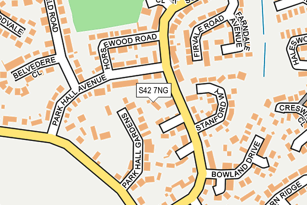 S42 7NG map - OS OpenMap – Local (Ordnance Survey)