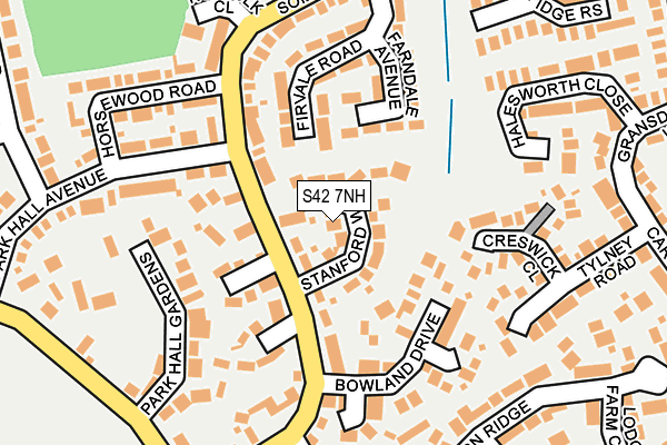 S42 7NH map - OS OpenMap – Local (Ordnance Survey)