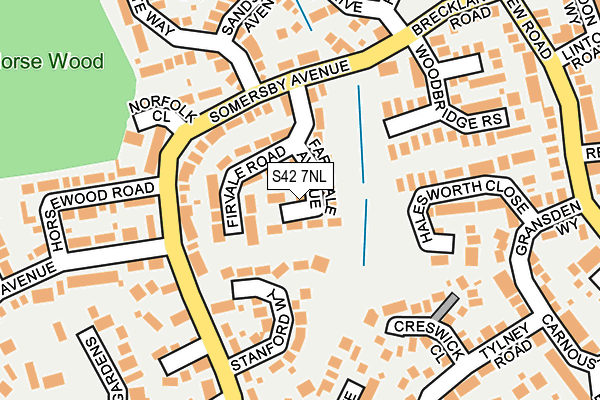 S42 7NL map - OS OpenMap – Local (Ordnance Survey)