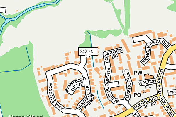 S42 7NU map - OS OpenMap – Local (Ordnance Survey)