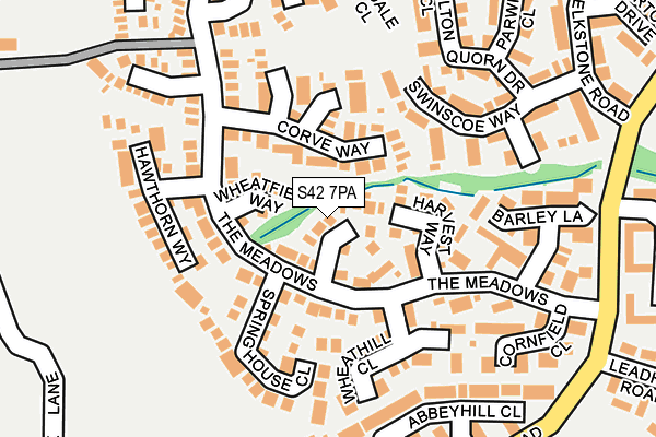 S42 7PA map - OS OpenMap – Local (Ordnance Survey)