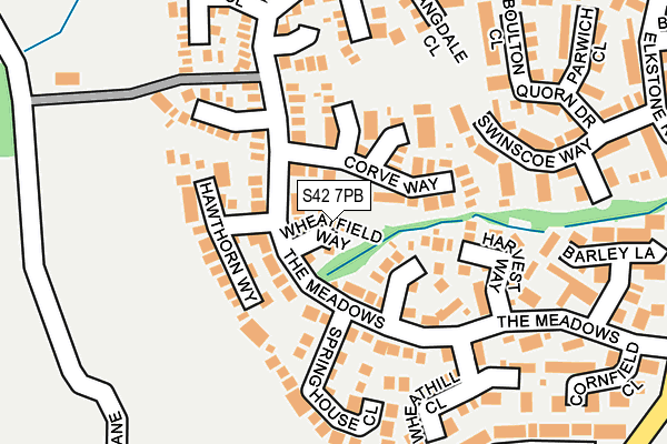 S42 7PB map - OS OpenMap – Local (Ordnance Survey)