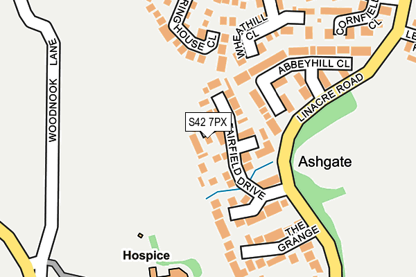 S42 7PX map - OS OpenMap – Local (Ordnance Survey)
