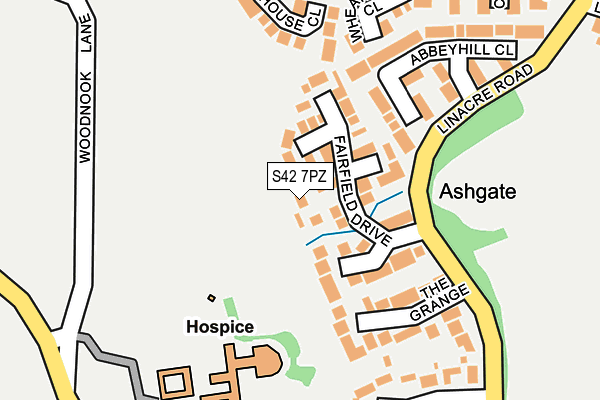S42 7PZ map - OS OpenMap – Local (Ordnance Survey)