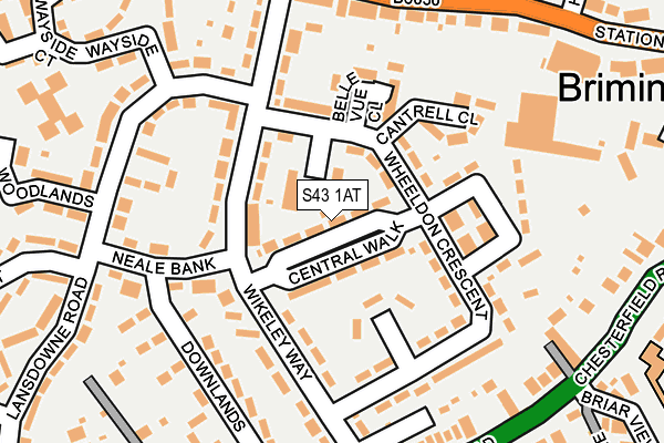 S43 1AT map - OS OpenMap – Local (Ordnance Survey)