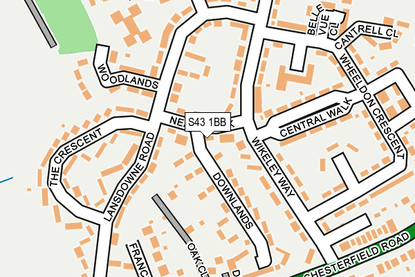 S43 1BB map - OS OpenMap – Local (Ordnance Survey)