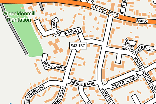 S43 1BG map - OS OpenMap – Local (Ordnance Survey)