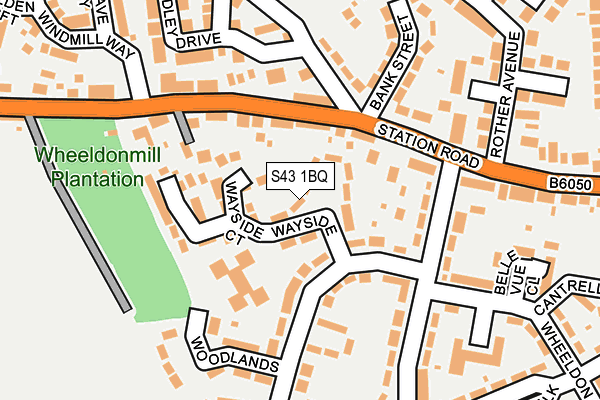 S43 1BQ map - OS OpenMap – Local (Ordnance Survey)