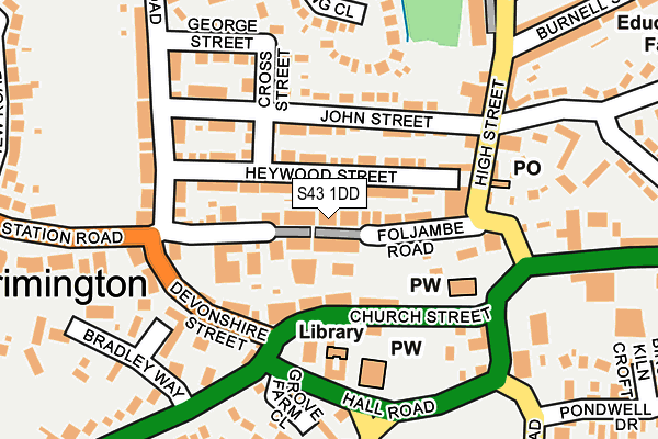 S43 1DD map - OS OpenMap – Local (Ordnance Survey)