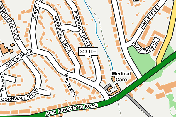 S43 1DH map - OS OpenMap – Local (Ordnance Survey)