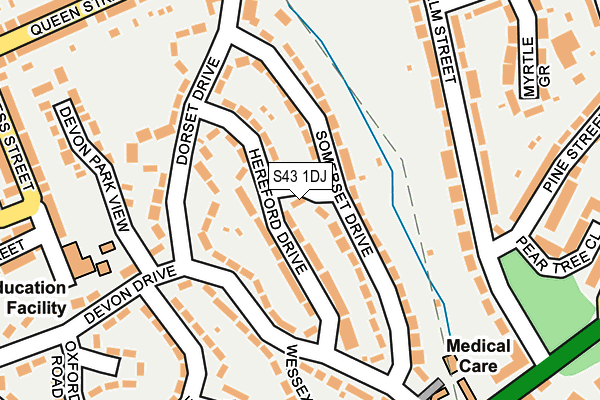 S43 1DJ map - OS OpenMap – Local (Ordnance Survey)