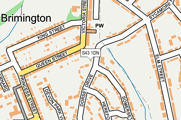 S43 1DN map - OS OpenMap – Local (Ordnance Survey)