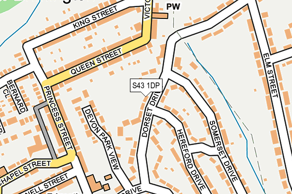 S43 1DP map - OS OpenMap – Local (Ordnance Survey)