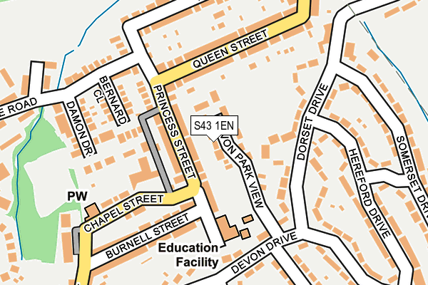 S43 1EN map - OS OpenMap – Local (Ordnance Survey)