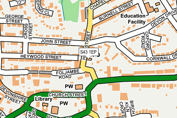 S43 1EP map - OS OpenMap – Local (Ordnance Survey)