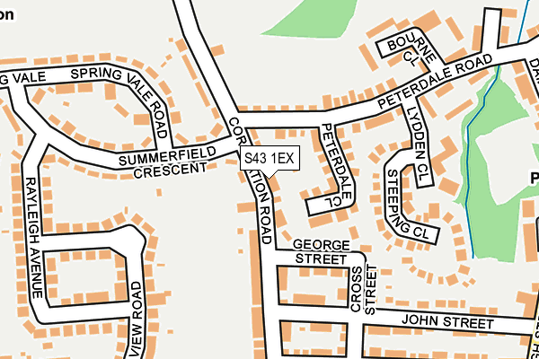 S43 1EX map - OS OpenMap – Local (Ordnance Survey)