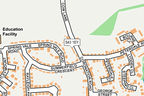 S43 1EY map - OS OpenMap – Local (Ordnance Survey)