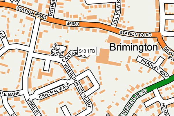 S43 1FB map - OS OpenMap – Local (Ordnance Survey)