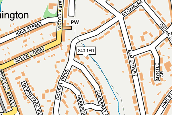 S43 1FD map - OS OpenMap – Local (Ordnance Survey)