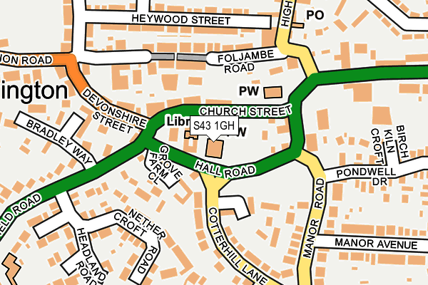 S43 1GH map - OS OpenMap – Local (Ordnance Survey)