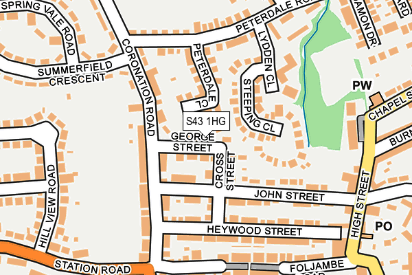 S43 1HG map - OS OpenMap – Local (Ordnance Survey)