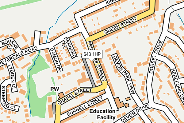 S43 1HP map - OS OpenMap – Local (Ordnance Survey)