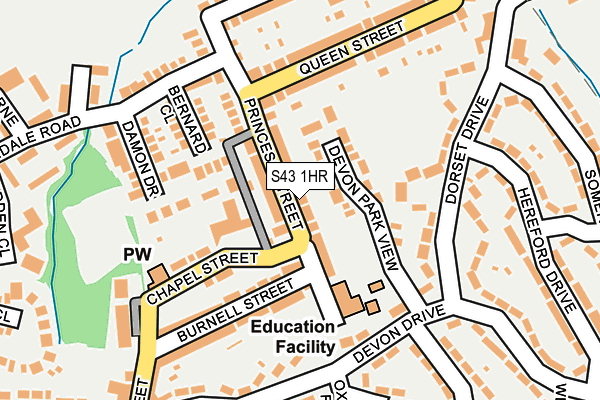 S43 1HR map - OS OpenMap – Local (Ordnance Survey)
