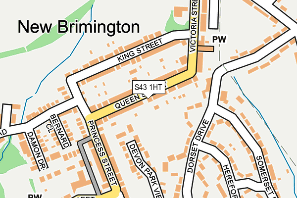 S43 1HT map - OS OpenMap – Local (Ordnance Survey)