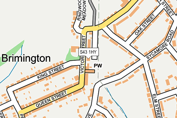 S43 1HY map - OS OpenMap – Local (Ordnance Survey)