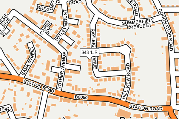 S43 1JR map - OS OpenMap – Local (Ordnance Survey)
