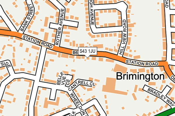 S43 1JU map - OS OpenMap – Local (Ordnance Survey)