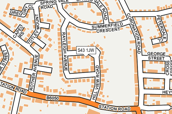 S43 1JW map - OS OpenMap – Local (Ordnance Survey)