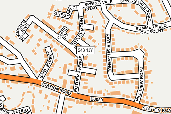 S43 1JY map - OS OpenMap – Local (Ordnance Survey)