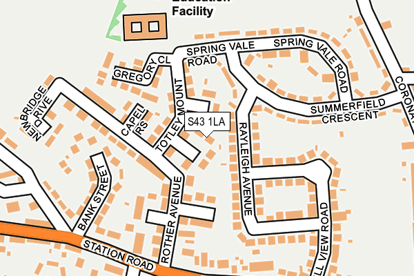 S43 1LA map - OS OpenMap – Local (Ordnance Survey)