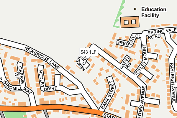 S43 1LF map - OS OpenMap – Local (Ordnance Survey)